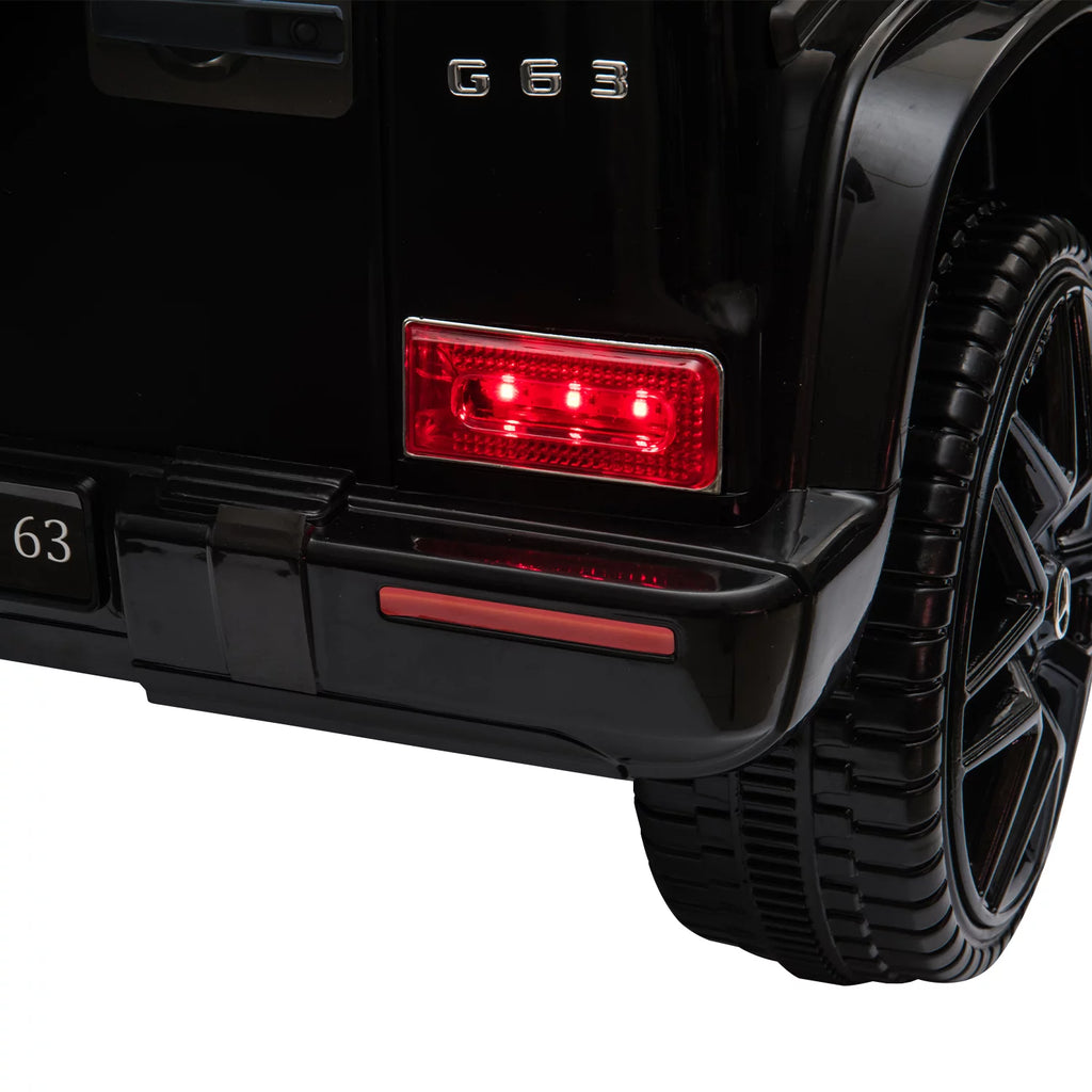 12V Battery Powered Ride On Car with Remote LED Lights Black Q2718