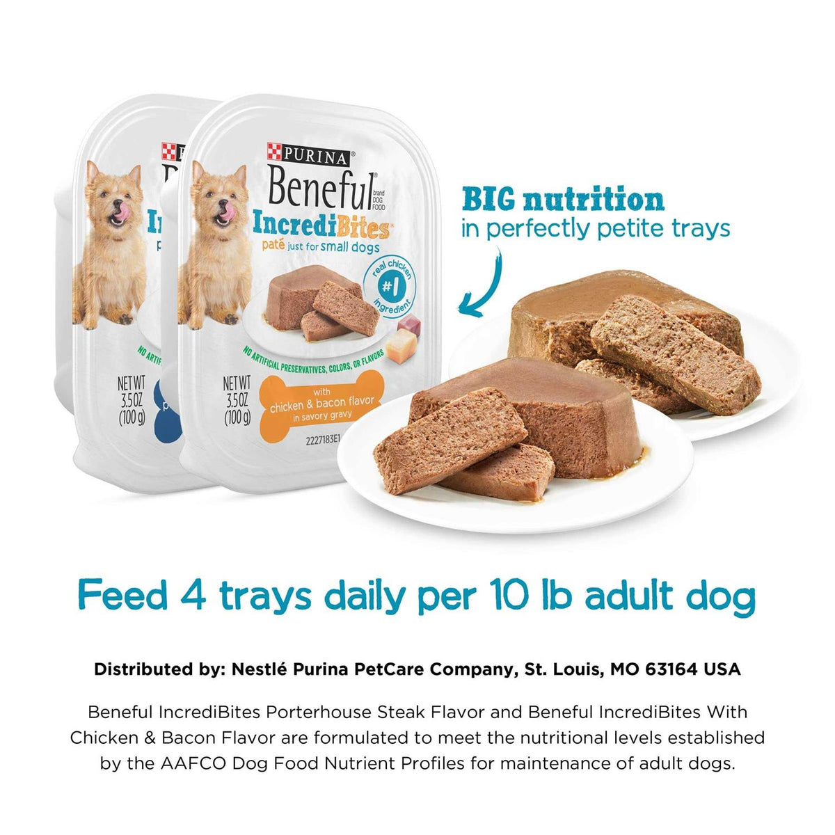 Steak & Chicken Pate Wet Small Dog Food Trays H68133