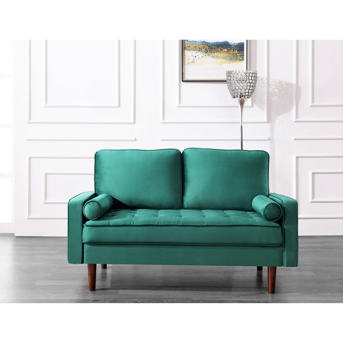 Beige Tufted Loveseat T432