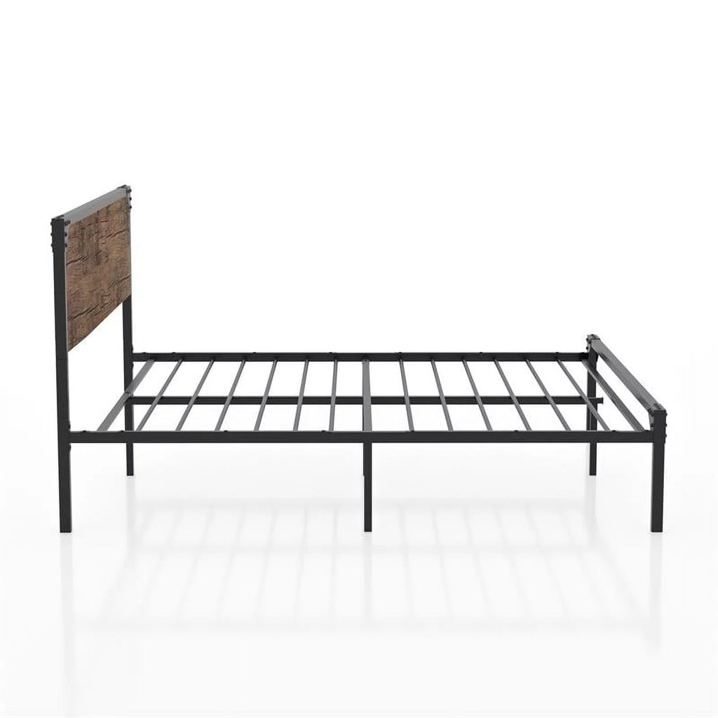 Queen Metal Platform Bed in Brown C875812