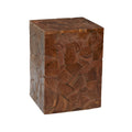 12" x 16" Brown Teak Wood Accent Table U52093