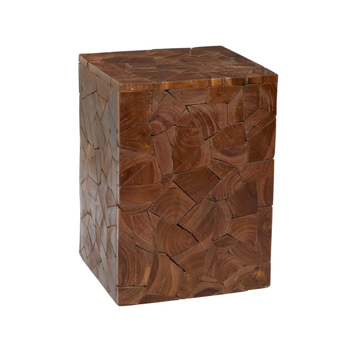 12" x 16" Brown Teak Wood Accent Table U52093
