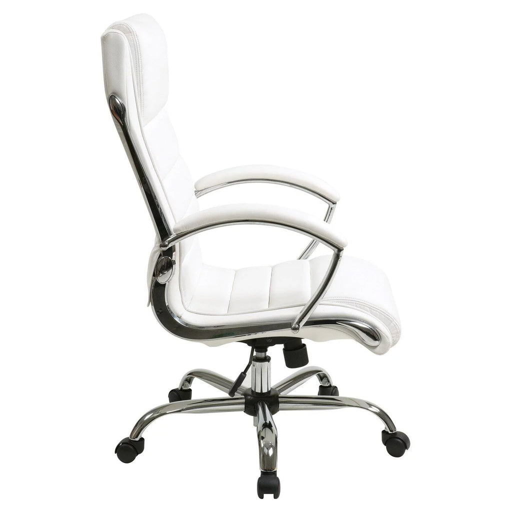 Cream Faux Leather Executive Chair W963