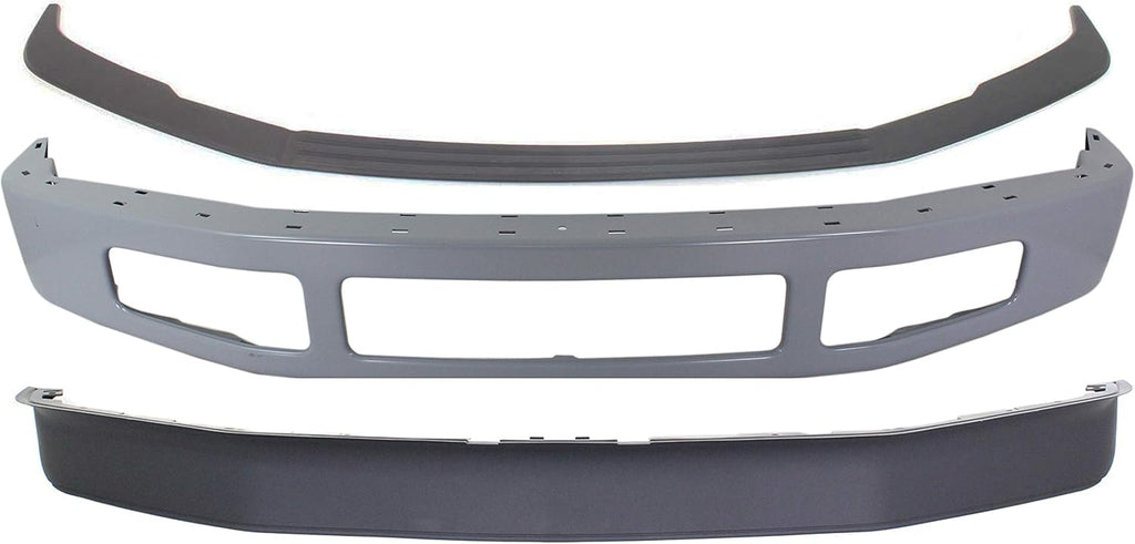 Front Bumper Set of 3 Paintable With Molding Holes C269
