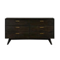 Brown Solid Wood Six Drawer Dresser O938800