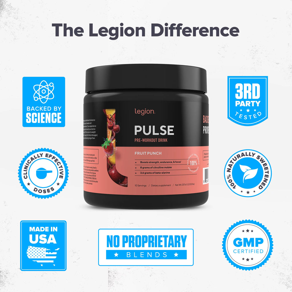 Natural Preworkout Energy Supplement with Caffeine, Fruit Punch, 10 Servings I635260