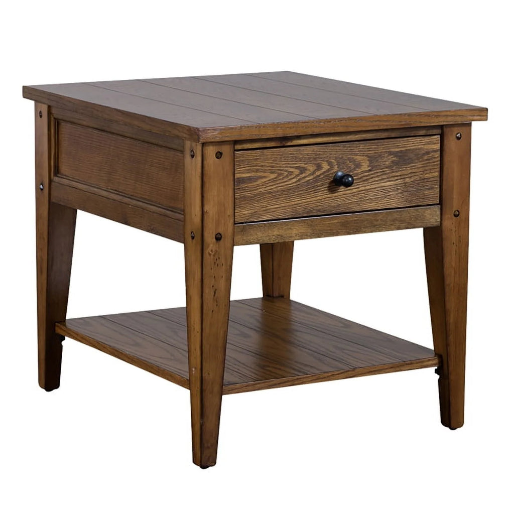 Oak Square End Table Set O8304