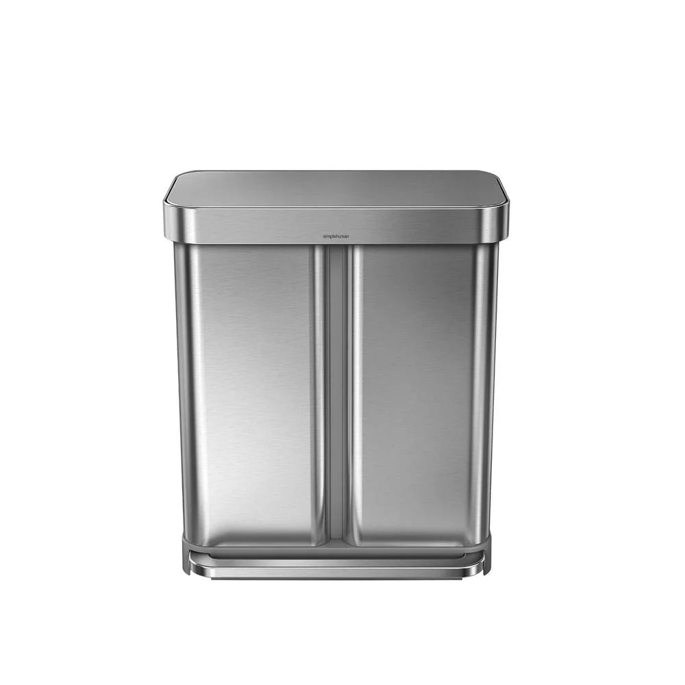 58 Liter Stainless Steel Dual Compartment Step Trash Can Y426