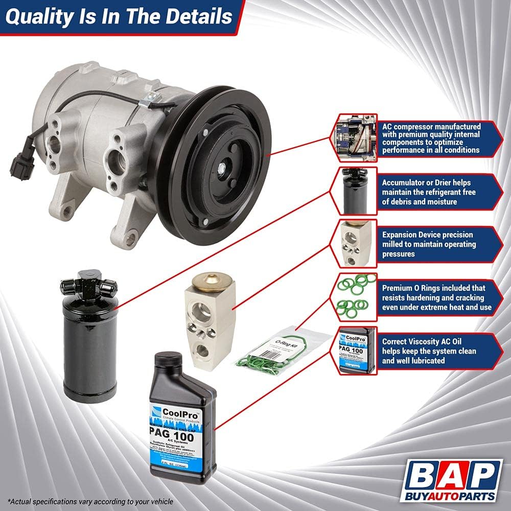 AC Compressor & A/C Kit For 1994 Ford Ranger V6 Mazda B3000 B4000 R134a Air Conditioning C87472