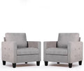 Mid-Century Modern Accent Chairs Set of 2 Upholstered Tufted Armchair Dark Grey P57382