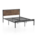 Queen Metal Platform Bed in Brown C875812