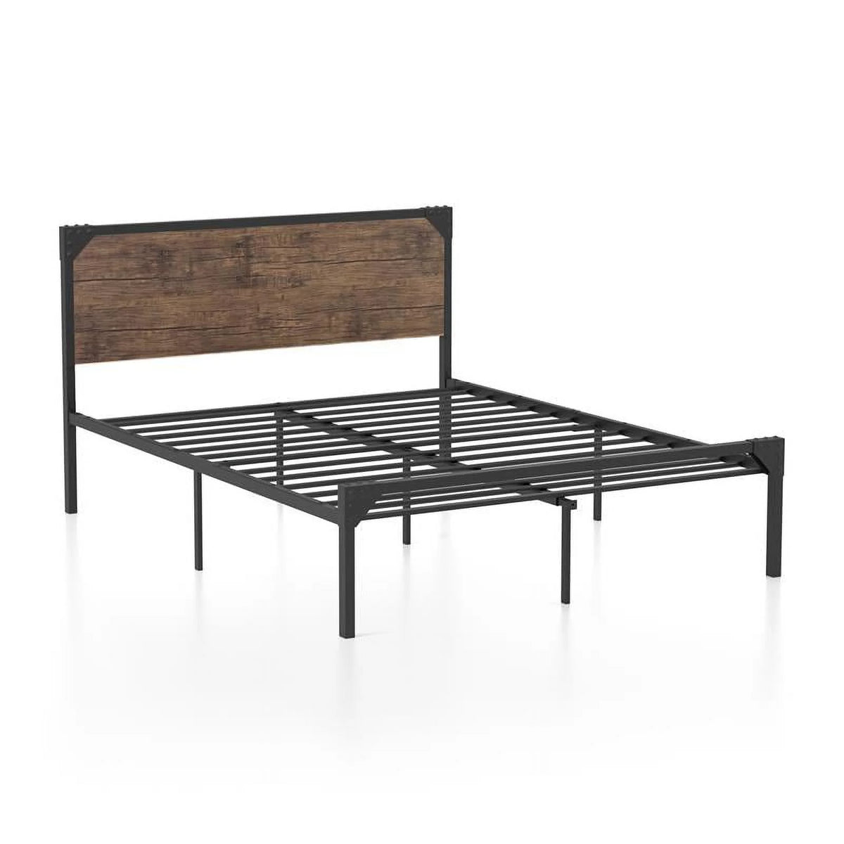 Queen Metal Platform Bed in Brown C875812