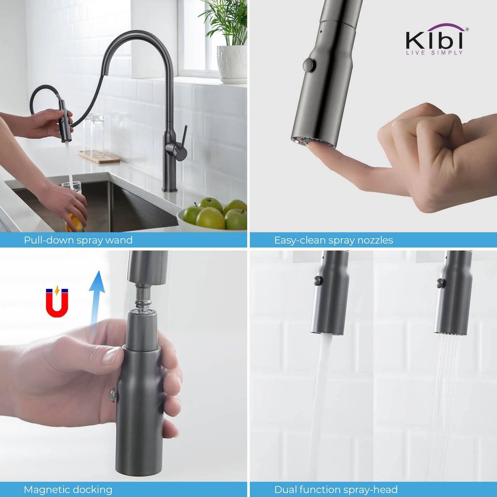 Chrome Brass Kitchen Faucet with Sprayer E81936