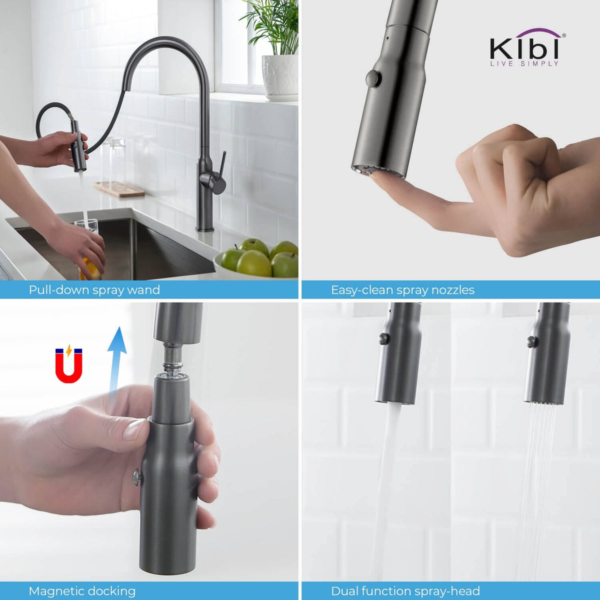 Chrome Brass Kitchen Faucet with Sprayer E81936