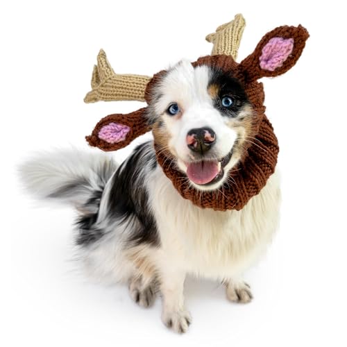 Knit Deer Antler Snood Wrap for Pets P65245