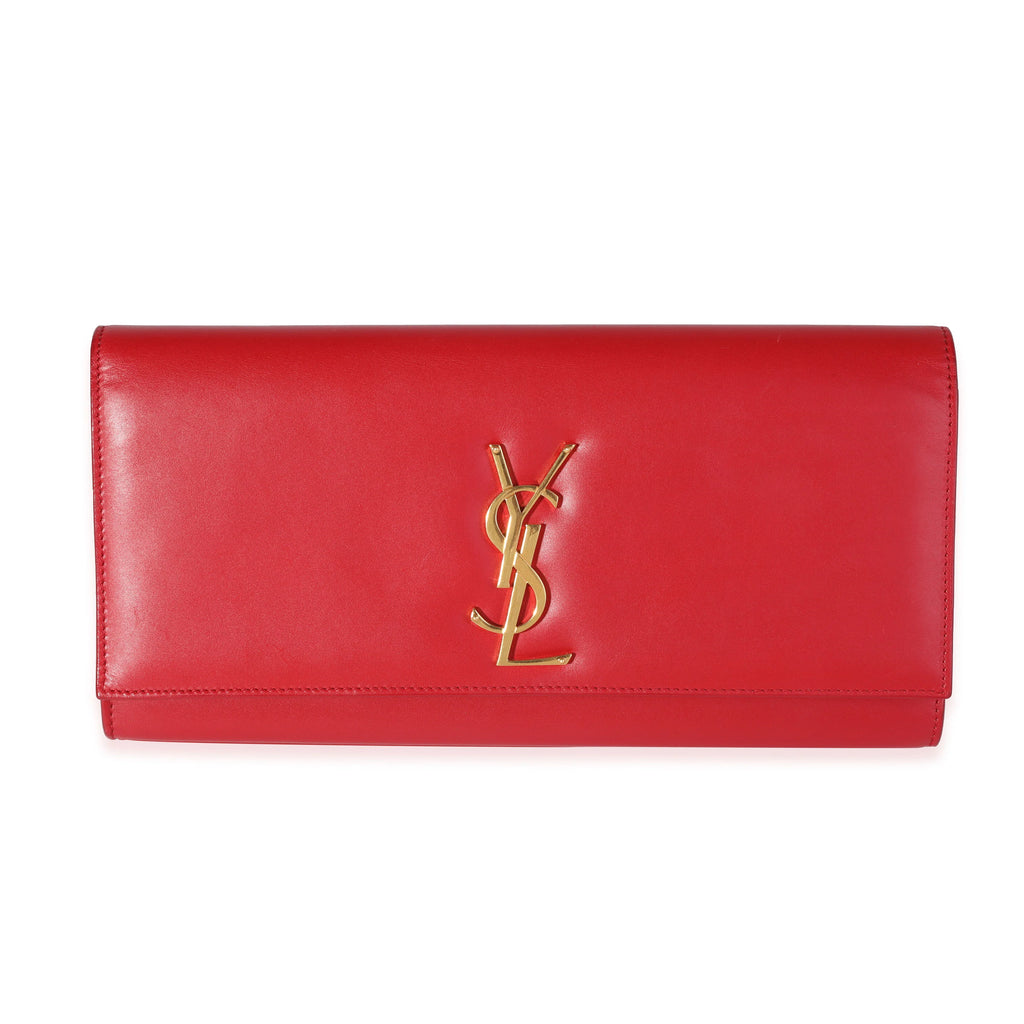 Red Smooth Calfskin Clutch R564