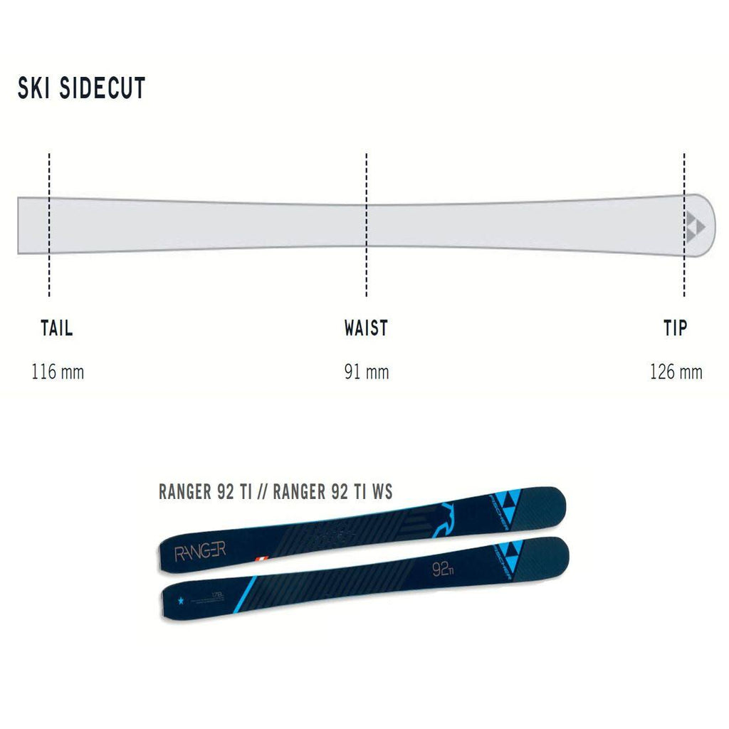 Fischer Ranger 92 Ti Alpine Skis Freeride Size 155 U815397