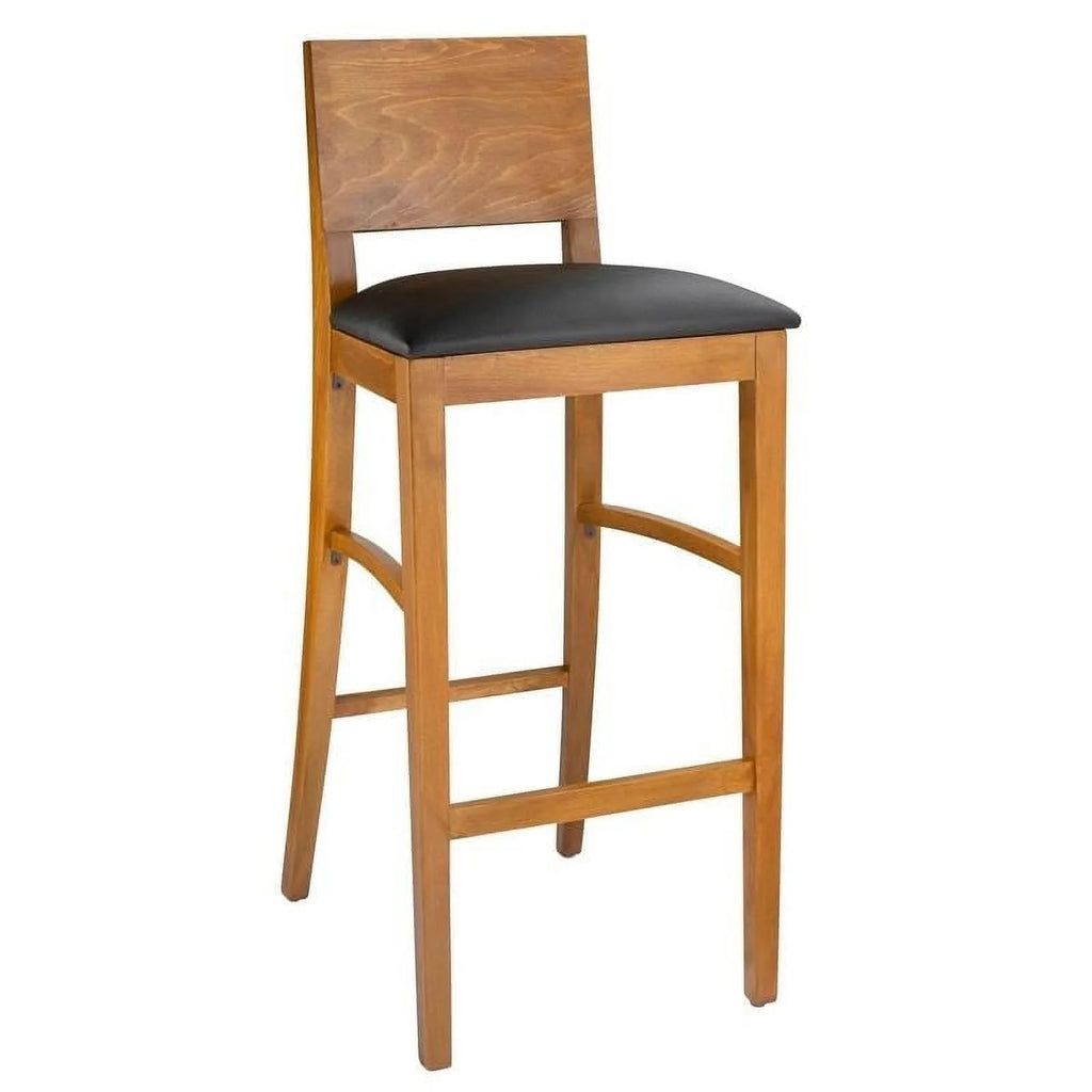 Wood Bar Stool in Dark Mahogany F262