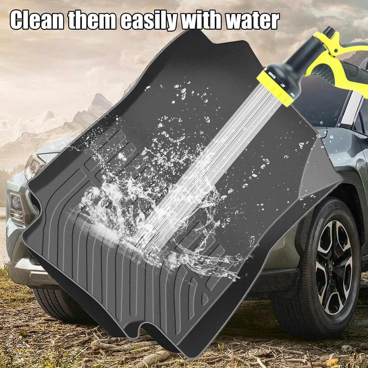 Black Floor Mats Front and Rear Car Carpet N854