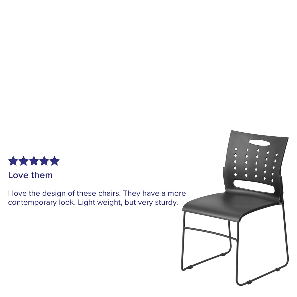 Black Sled Base Stack Chair with Air-Vent Back P319791