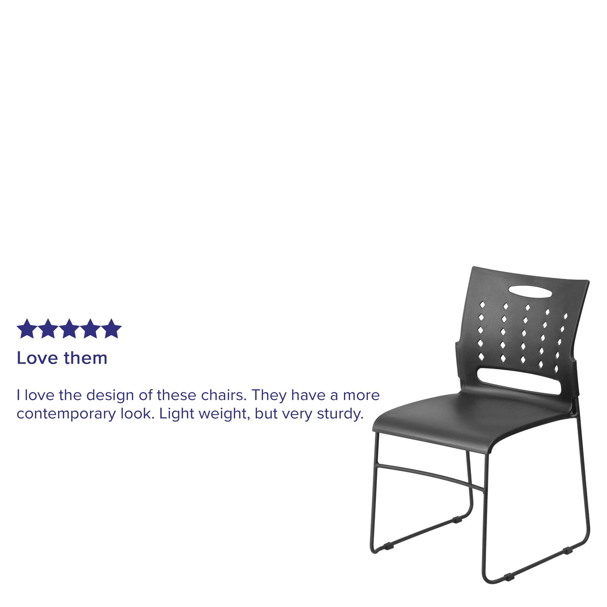 Black Sled Base Stack Chair with Air-Vent Back P319791