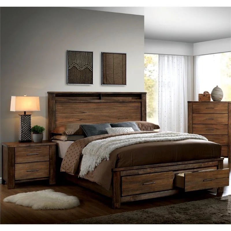 Antique Oak Solid Wood Bedroom Set Cal King N657116