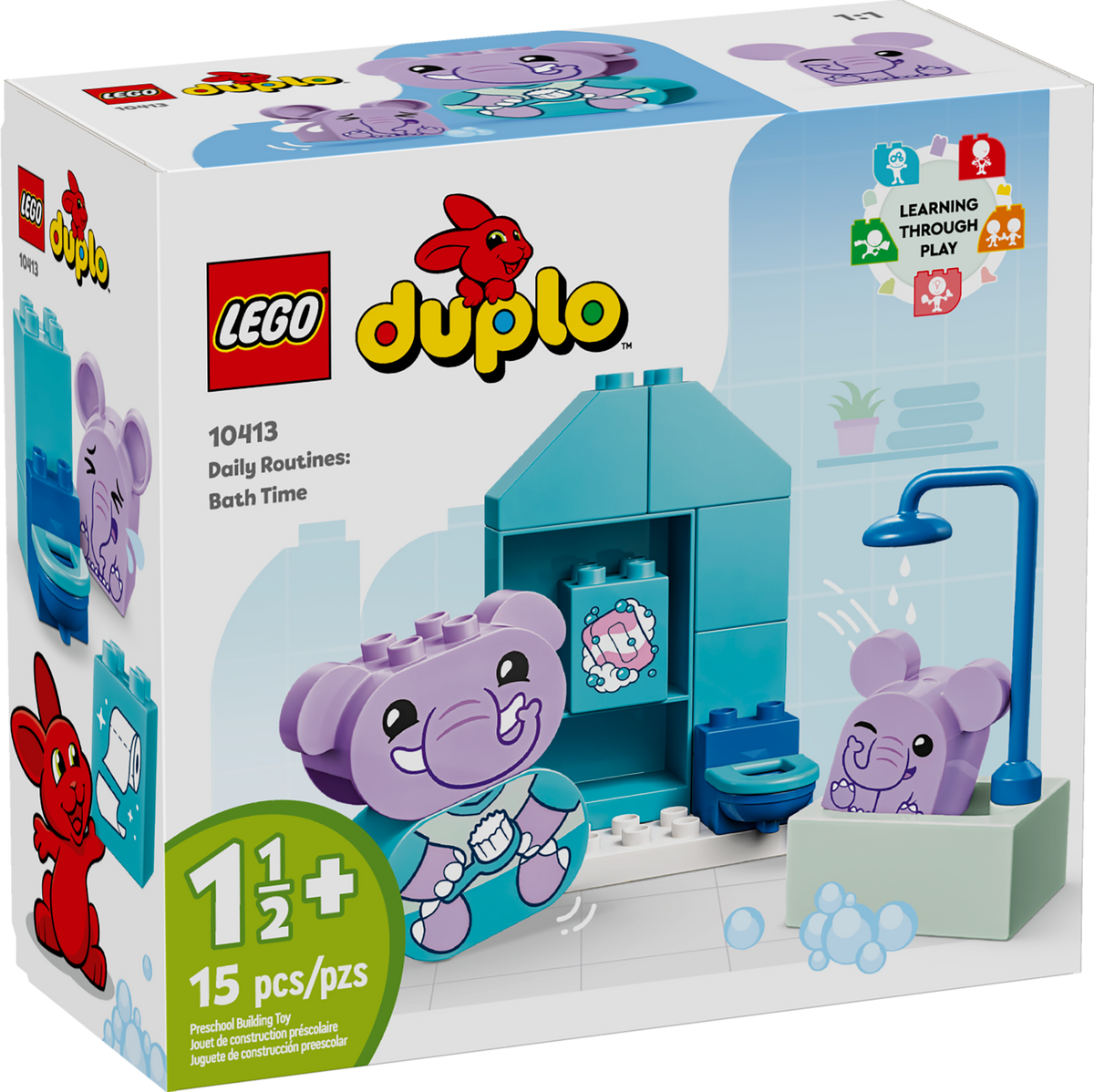 Bath Time Playset with 2 Elephant Toys O4798