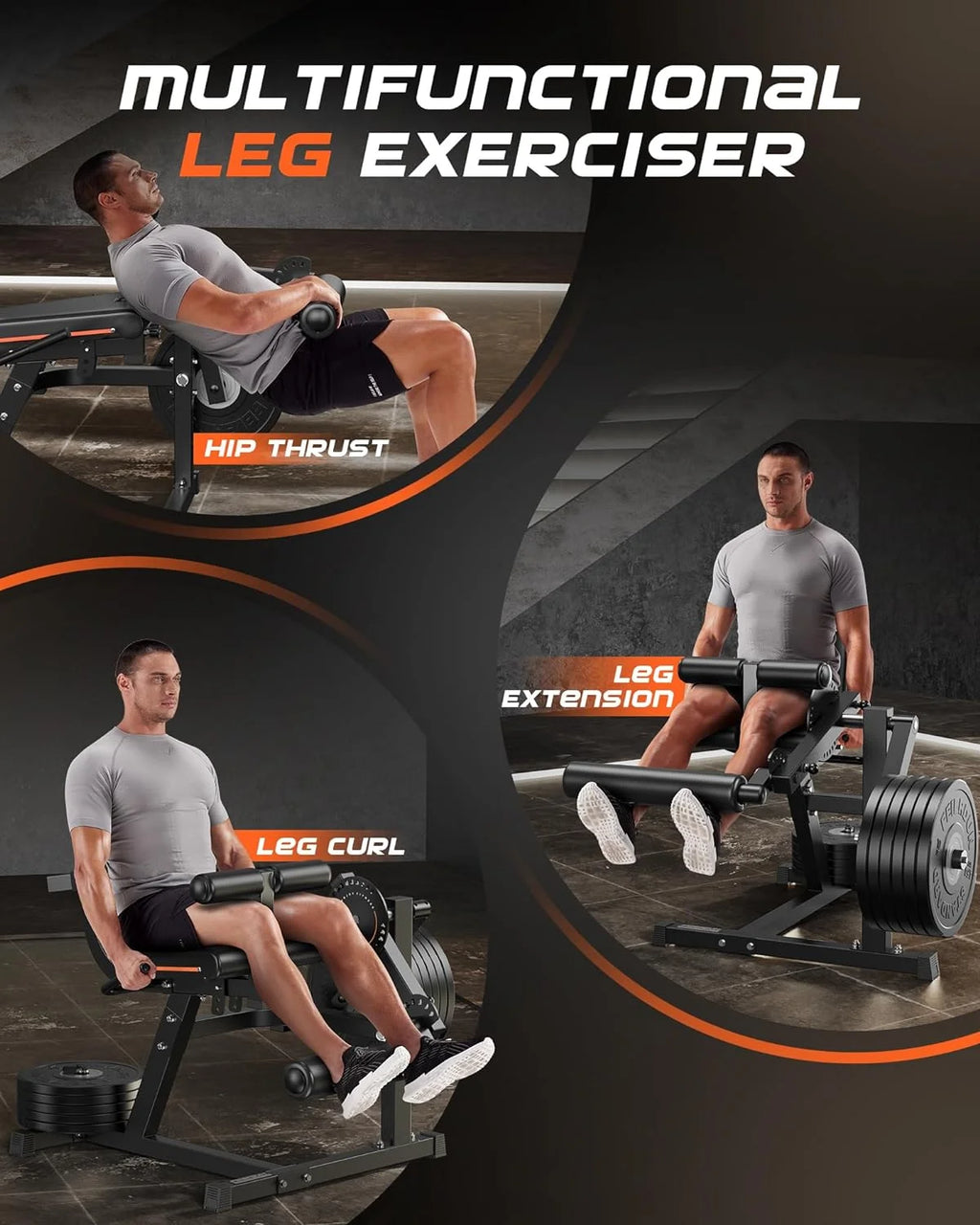 3-in-1 Adjustable Leg Extension and Curl Machine L735