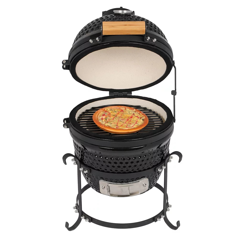 13in Black Ceramic Charcoal Kamado Grill H216