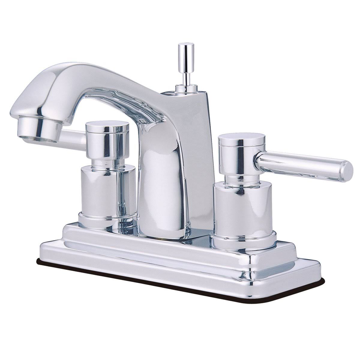 Satin Nickel Polished Brass Centerset Lavatory Faucet with Pop-Up W584047