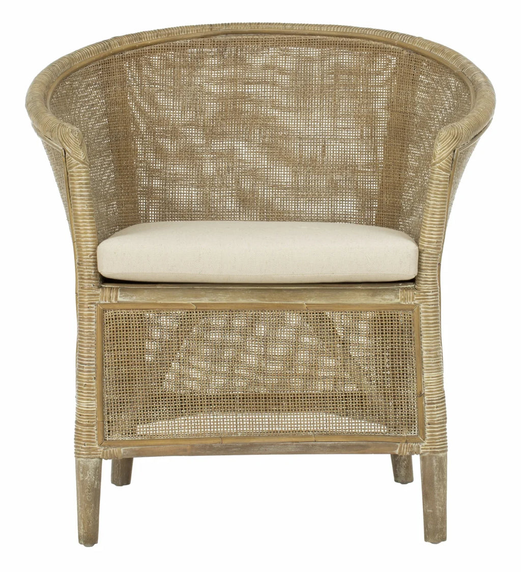 Grey White Wash Rattan Arm Chair C7849