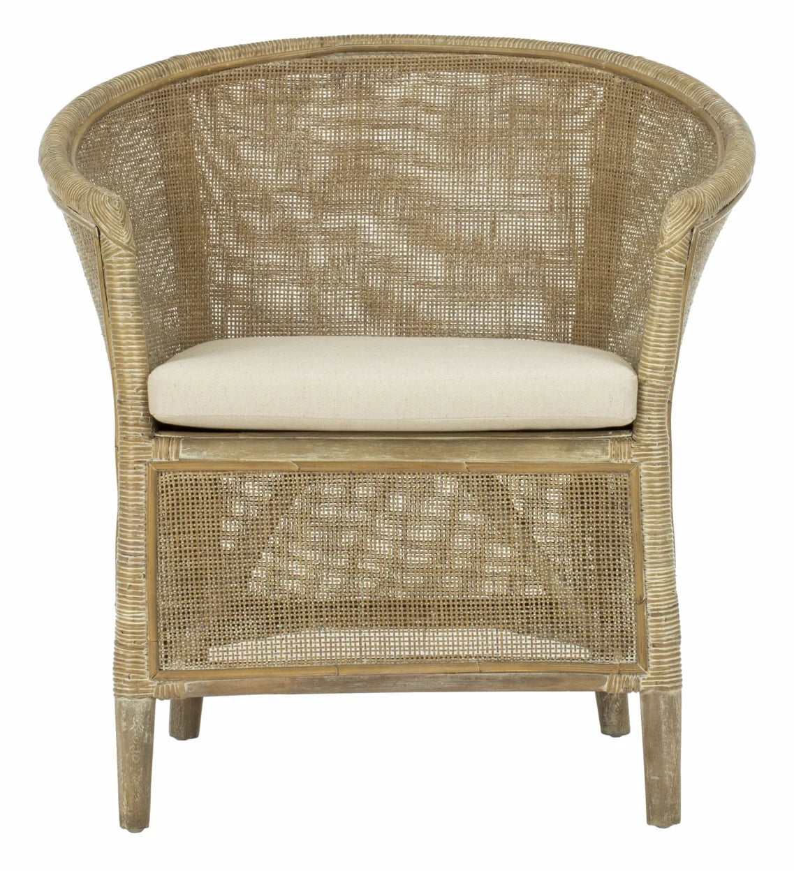 Grey White Wash Rattan Arm Chair C7849