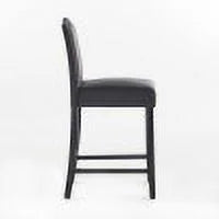 Dark Charcoal Fabric Upholstered Counter Stools, Set of 2 N839996