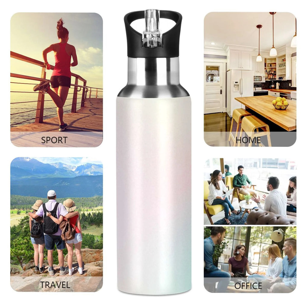 20 OZ Stainless Steel Vacuum Insulated Water Bottle with Straw Lid T235372