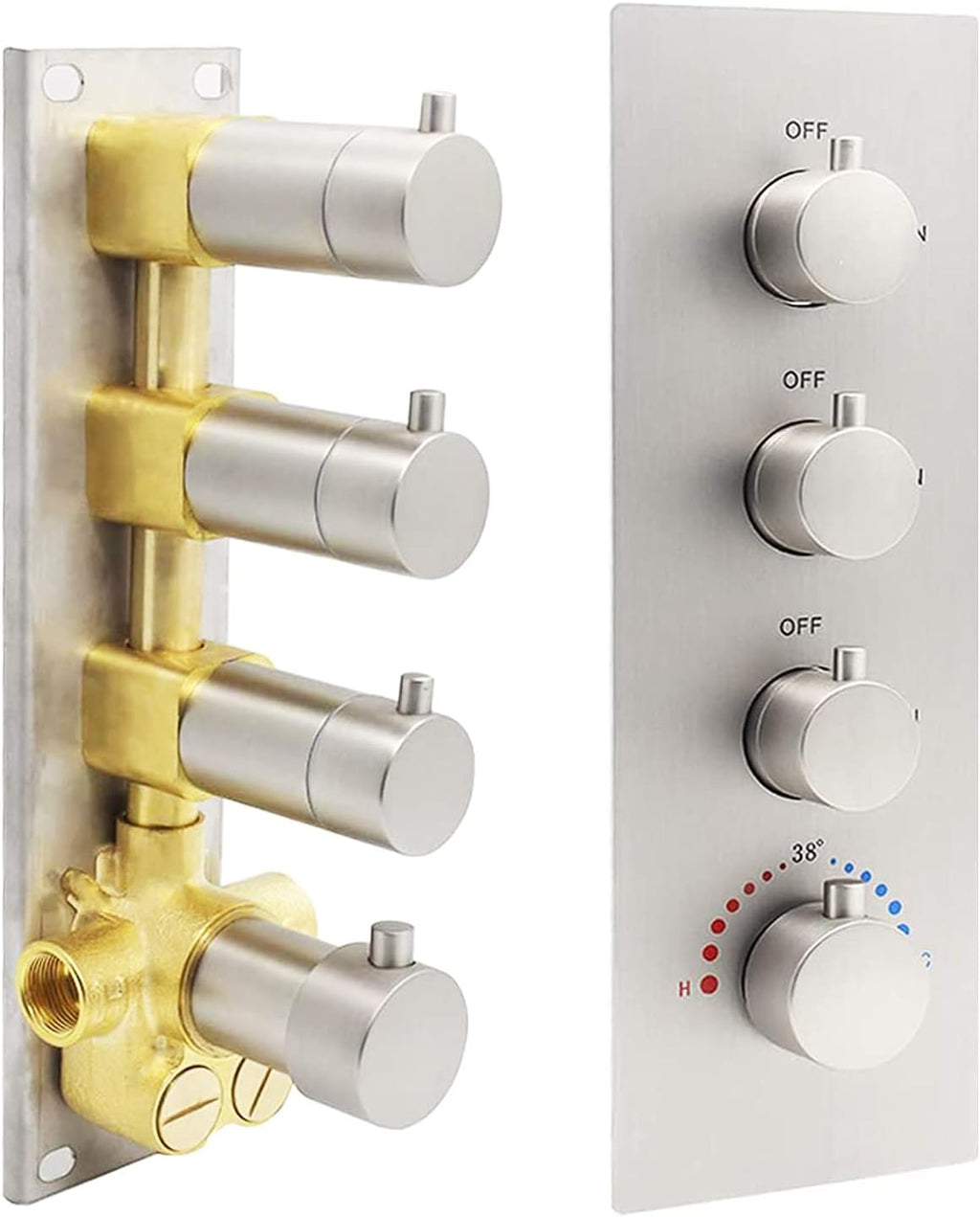 Solid Brass Chrome Trim Thermostatic Shower Diverter Valve G922