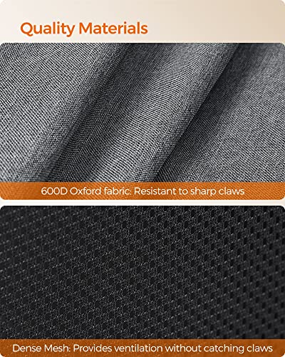 Oxford Fabric Dog Playpen, L, 44.1 x 44.1 x 24.4 Inches, PVC Pipe Frame, Breathable Mesh, Double Openings, Dove Gray and Slate Gray T329