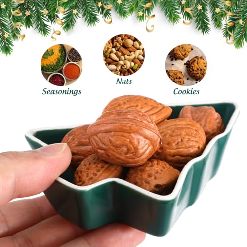 2Pcs Small Ceramic Christmas Candy Bowls Q200