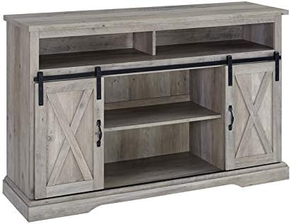 White Wood TV Stand Storage Cabinet E7860