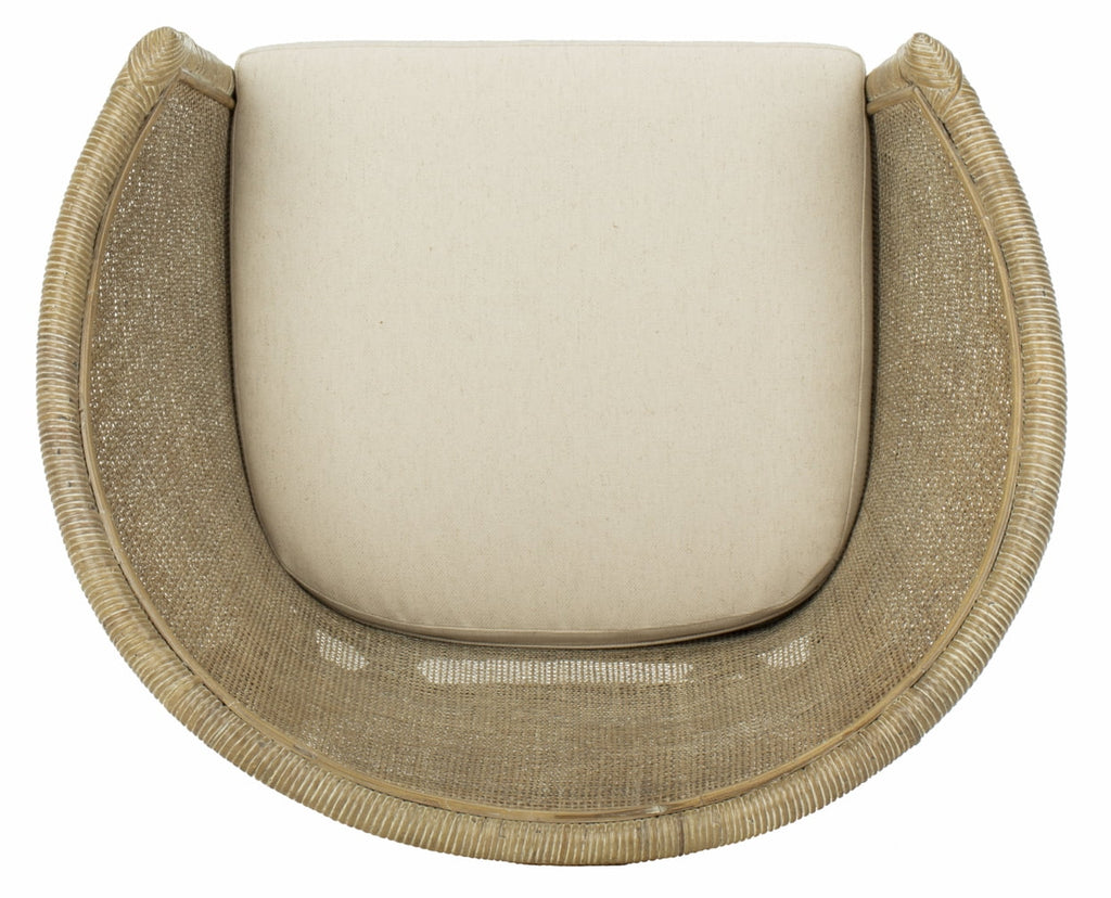 Grey White Wash Rattan Arm Chair C7849