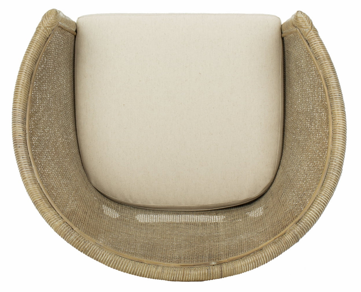 Grey White Wash Rattan Arm Chair C7849