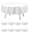 8 Pack White Polyester Round Tablecloth 60'' H361949