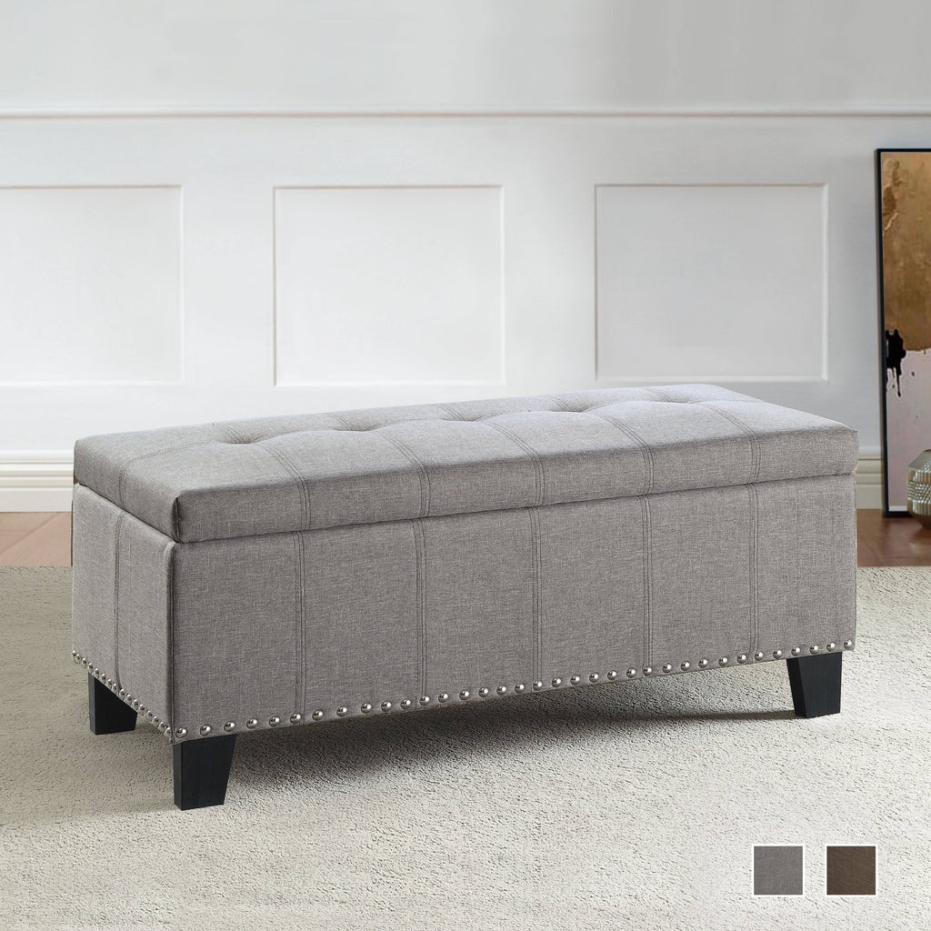 Grey Storage Bench S396