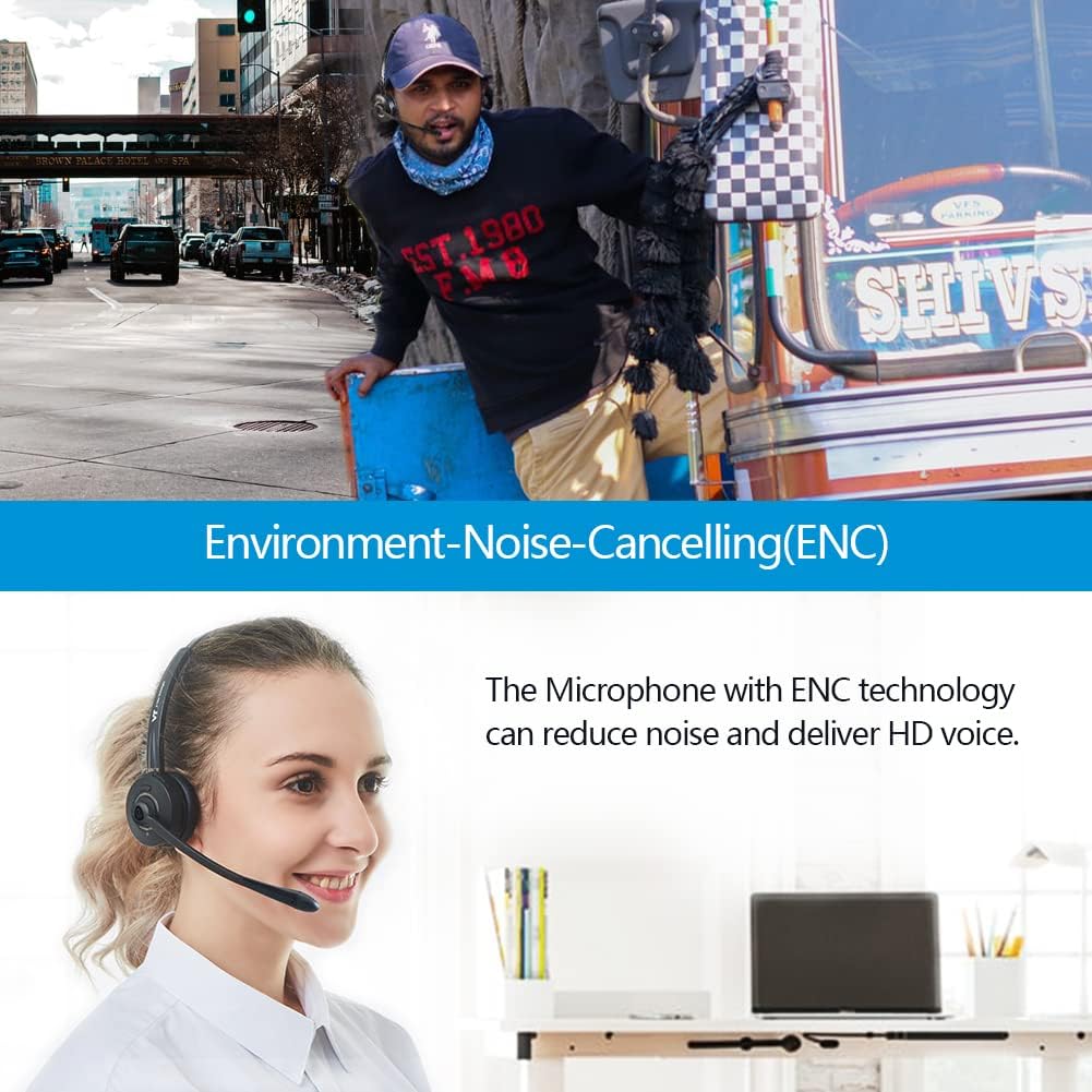 Wireless Bluetooth Headset with Noise-Cancelling Microphone R3813