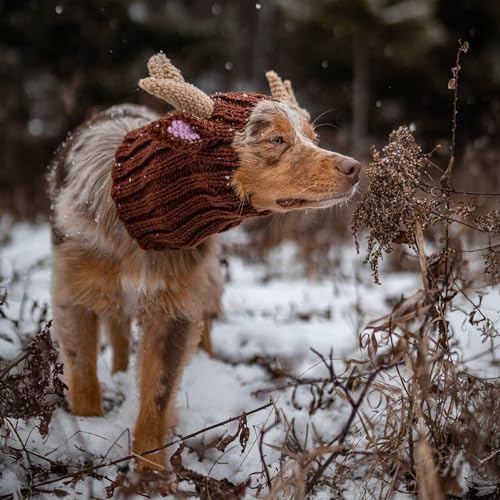 Knit Deer Antler Snood Wrap for Pets P65245