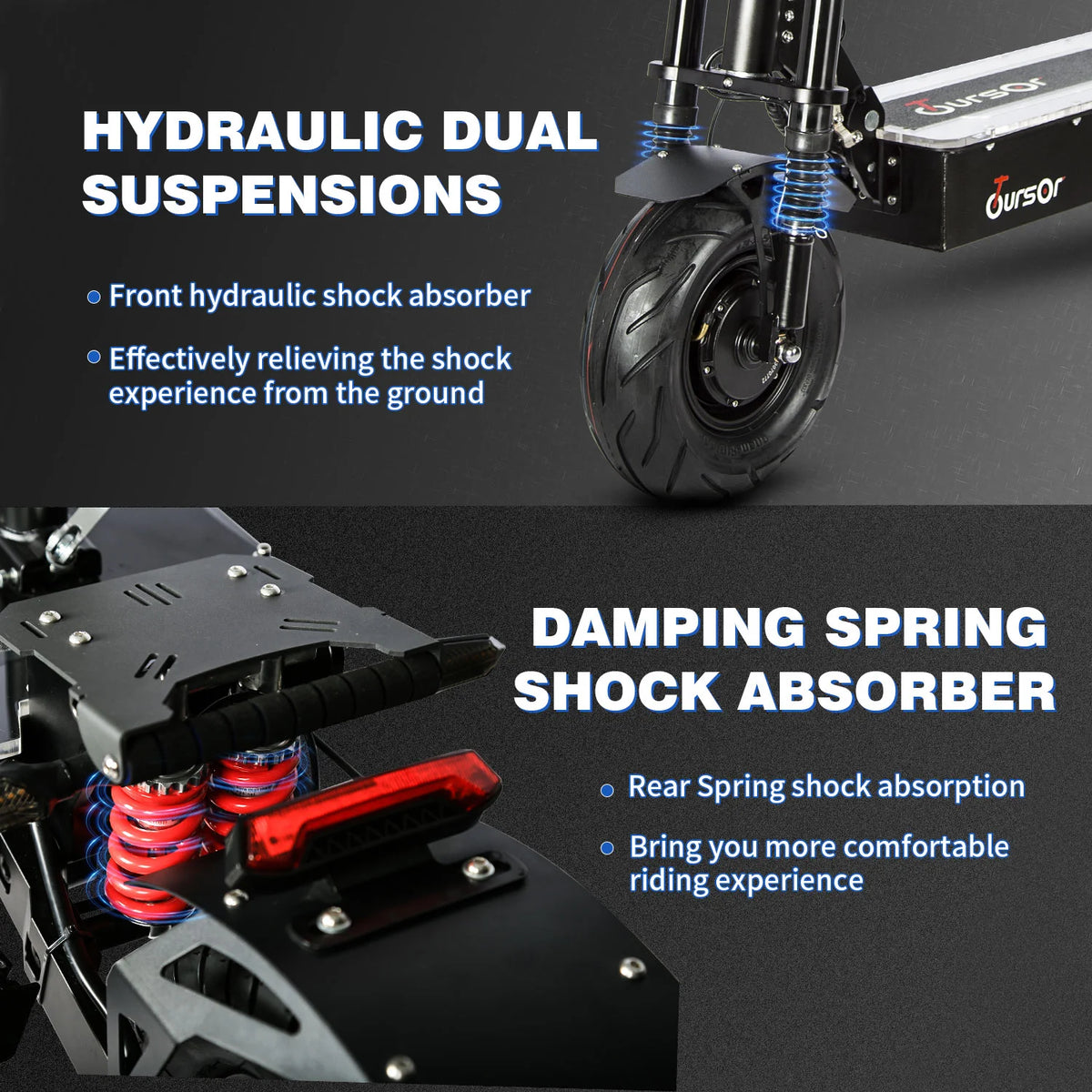 13" Electric Scooter with Seat, 10000W Dual Motor, 75 Miles Range I255