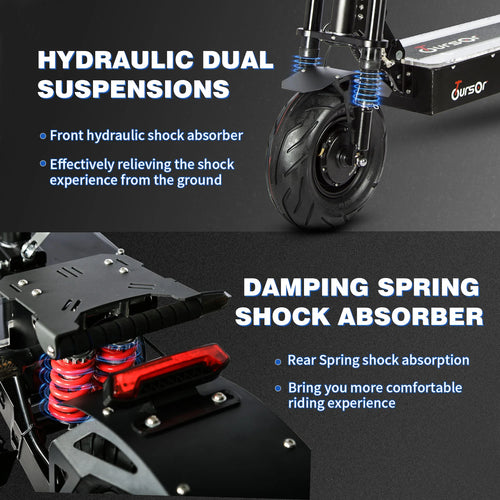 13" Electric Scooter with Seat, 10000W Dual Motor, 75 Miles Range I255