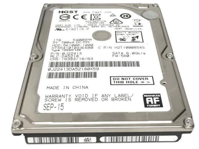 1TB 5400RPM SATA III 2.5x22 Laptop Hard Drive D575490