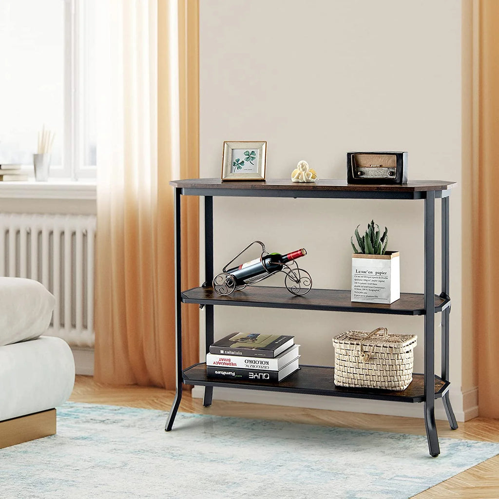 Industrial 3-Tier Narrow Console Table with Open Shelves Y6706