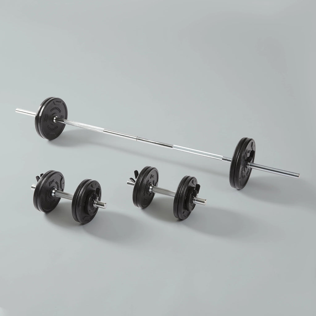 110lb Adjustable Weight Set with Barbell and Dumbbells S9747