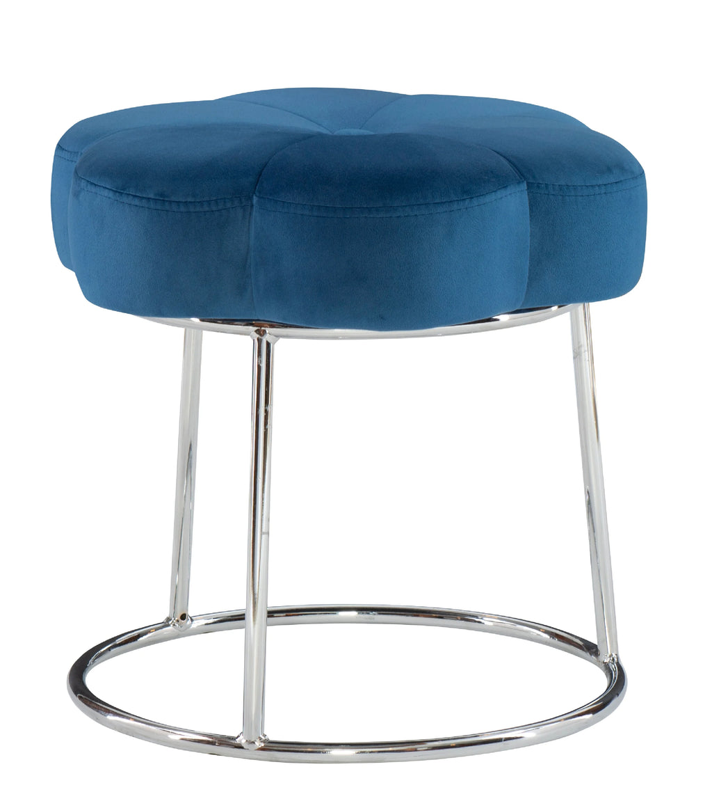 Navy Velvet Vanity Stool or Ottoman Z6665
